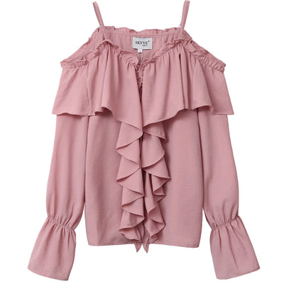 Blusa Hombro Descubierto con Volantes y Tirantes Ajustables - Image 18