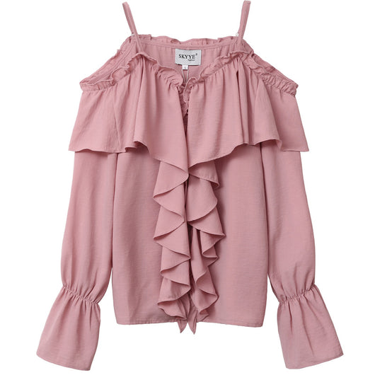 Blusa Hombro Descubierto con Volantes y Tirantes Ajustables - Image 18