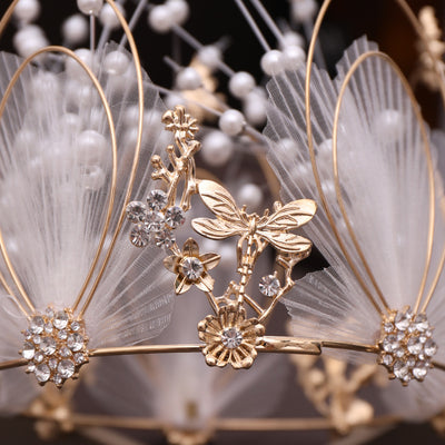 Corona Tiara Nupcial Círculo Completo con Perlas de Aleación para Dama - Image 6
