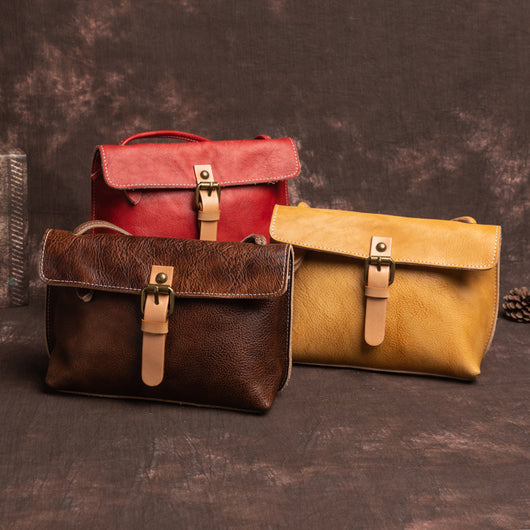 Bolso de Cuero Retro Crema para Mujer - Suave y Versátil - Image 12