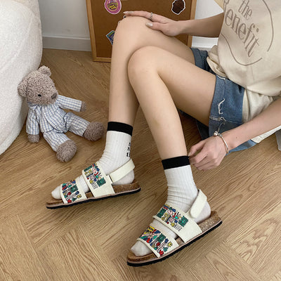 Sandalias Bordadas con Suela de Corcho para Mujer - Image 17