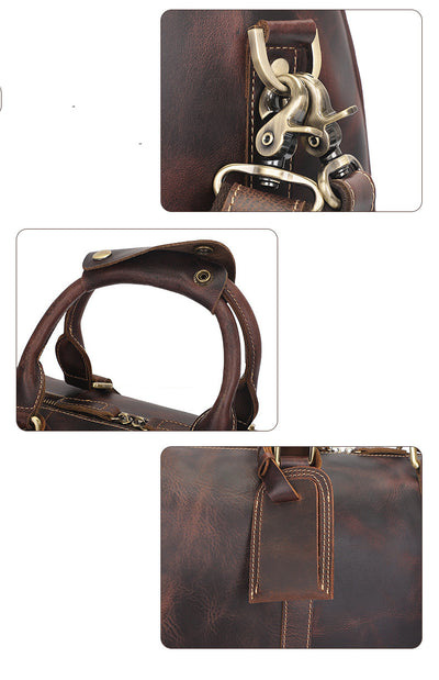 Bolsa de Viaje en Cuero Vintage Desgastado para Hombre - Image 14