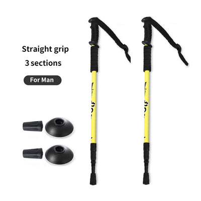 Bastones de Trekking Ultraligeros Plegables de Aluminio con Mango Recto - Image 16