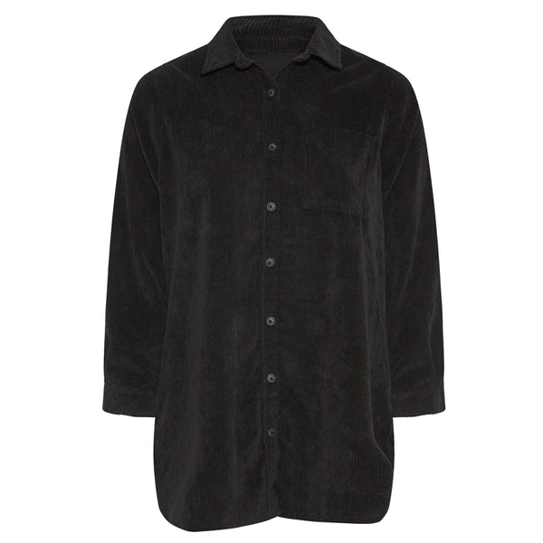 Camisa Suelta de Pana Lisa para Commuter - Image 3