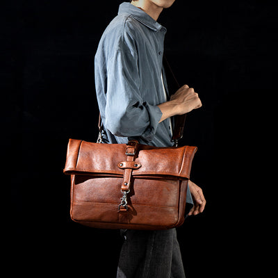Bolso de Hombro Vintage en Cuero Curtido Vegetal Pulido - Image 10