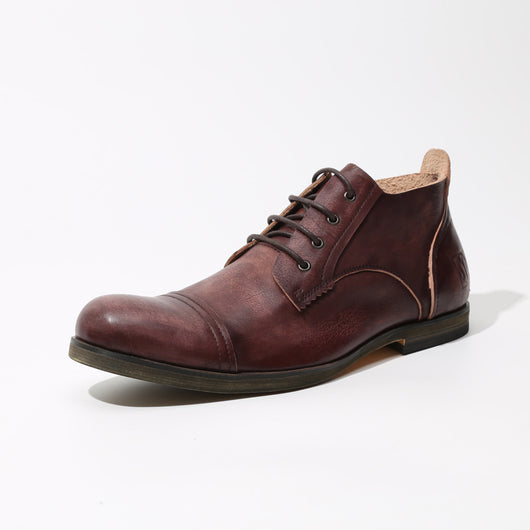 Zapatos Casuales de Cuero Vintage para Hombre con Puntera Redonda Transpirable - Image 9