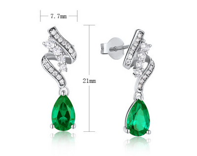 Aretes de Plata S925 con Esmeralda para Mujer - Image 12