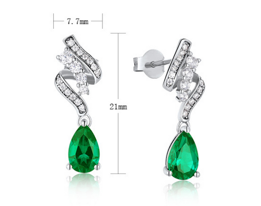 Aretes de Plata S925 con Esmeralda para Mujer - Image 12