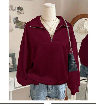 Sudadera Hoodie Holgada para Mujer en Fleece - Image 8