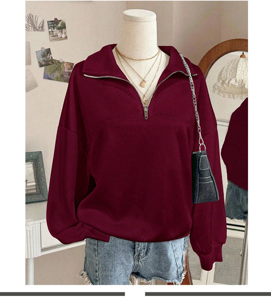 Sudadera Hoodie Holgada para Mujer en Fleece - Image 8