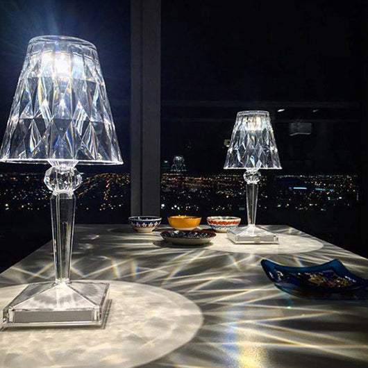 Lámpara de Mesa Cristal Diamante con Carga USB - Luz Nocturna Decorativa Recargable - Image 13
