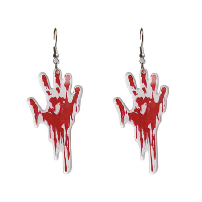 Aretes de Calavera Halloween en Acrílico - Diseño Geométrico Moderno