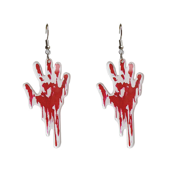 Aretes de Calavera Halloween en Acrílico - Diseño Geométrico Moderno