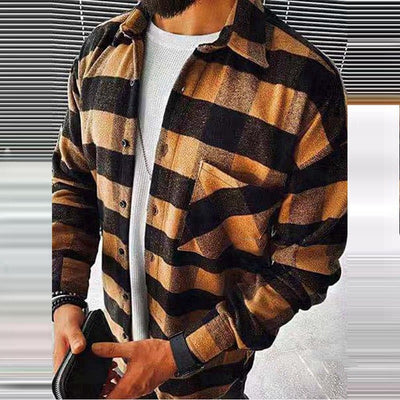 Camisa de Cuadros con Estampado a Juego de Colores para Hombre - Image 25
