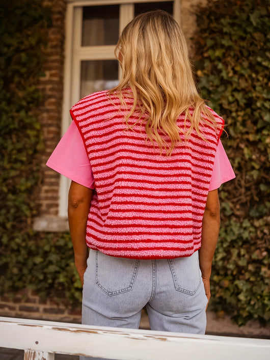 Chaleco Cardigan a Rayas con Botones - Image 10