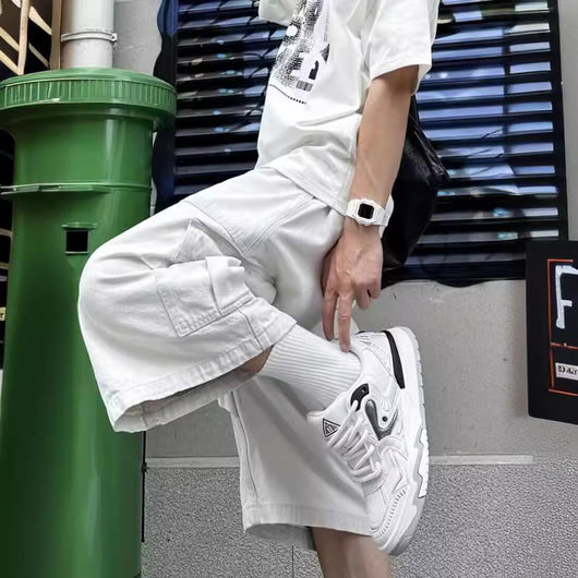 Pantalones Cargo Sueltos Recortados de Corte Recto - Estilo Casual Trendy - Image 5