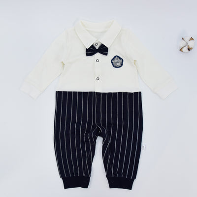 Traje de Gateo Caballero Británico para Bebé en Algodón Caqui - Image 4