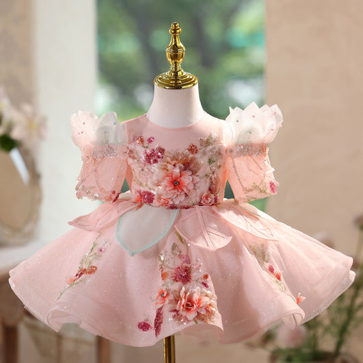 Vestido de Princesa Lujo Asequible para Fiestas de Cumpleaños Infantiles