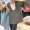 Blusa Rayada de Manga Larga Elegante