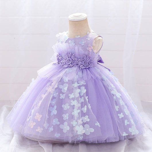 Vestido Niña con Flores 3D Esponjoso - Image 18