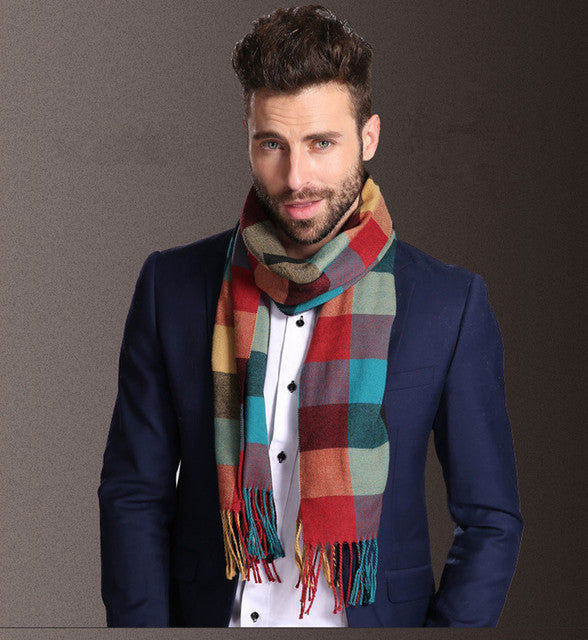 Bufanda Escocesa para Hombre Invierno Cálida Estilo Europa
