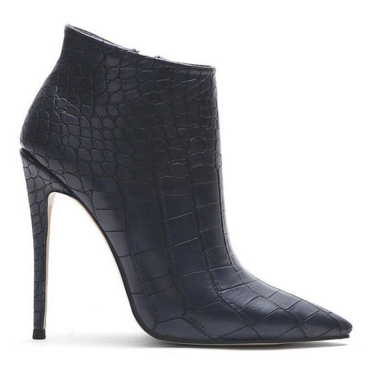 Botines Nude con Patrón de Piedra - Punta Fina y Tacón Delgado - Image 5