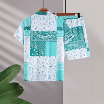 Conjunto Retro 2 Piezas: Playera y Shorts Estampado 3D Contraste - Image 4