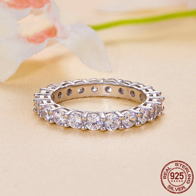 Anillo de Mosonita con Diamantes Brillantes Pareados - Image 9