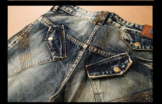 Pantalones Cargo Vaqueros para Hombre - Diseño Biker de Alta Calidad - Image 12
