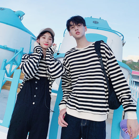 Overol de Sudadera a Rayas con Hombros Caídos Unisex - Image 5