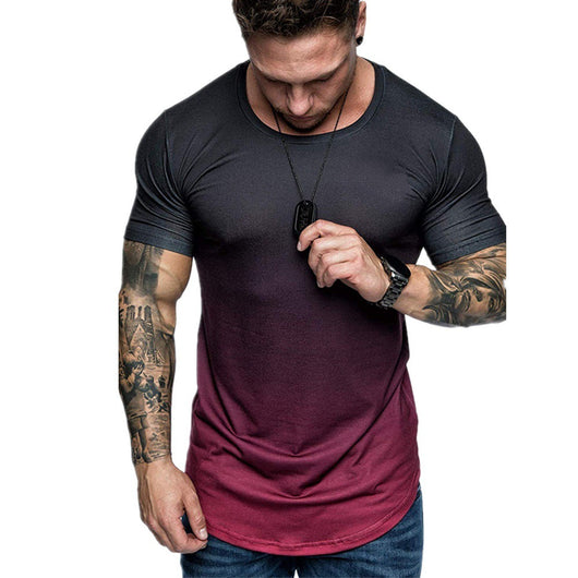 Playera Degradado Cuello Redondo Manga Corta para Hombre - Image 4