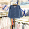 Conjunto de Dos Piezas: Cardigan y Vestido Floral con Cuello Volante para Niña