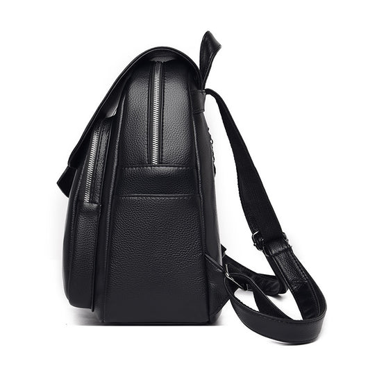 Mochila Casual de Cuero Suave con Cinturón Decorativo - Image 3