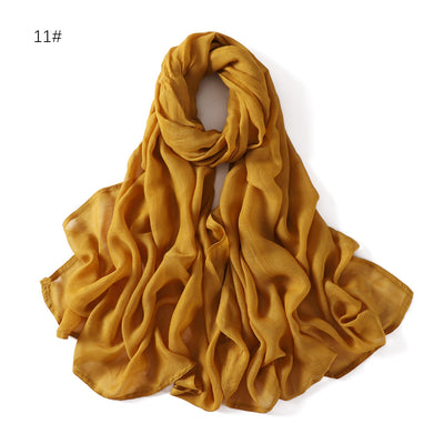 Pañuelo de Algodón y Lino Monocrómático con Ala Ancha - Image 13