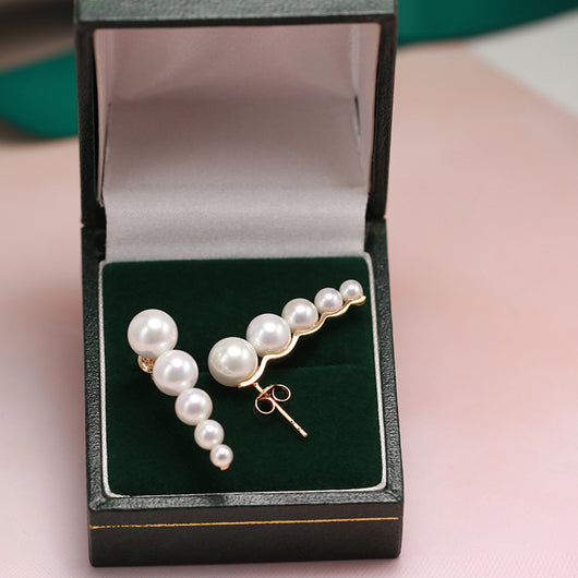 Aretes de Perla de Agua Dulce Estilo OL Lujo Minimalista - Image 4