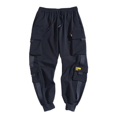 Pantalones Cargo Paracaidista Loose Tide Negros - Estilo Urbano Oversized - Image 3