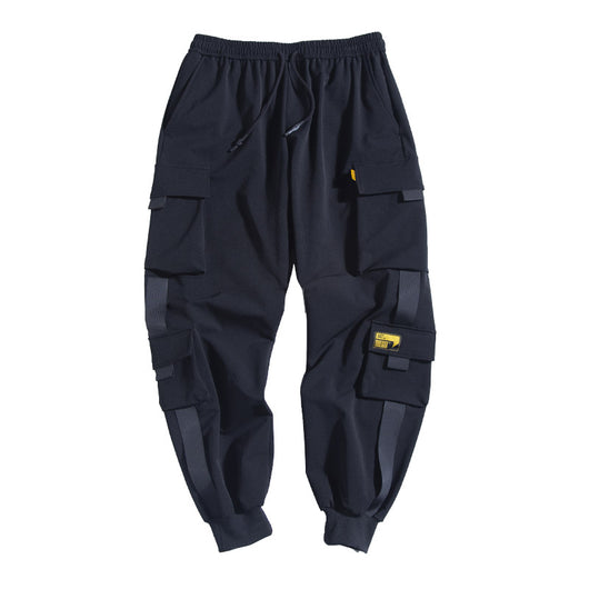 Pantalones Cargo Paracaidista Loose Tide Negros - Estilo Urbano Oversized - Image 3