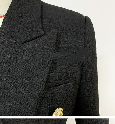 Blazer Doble Botonadura Plateada Estilo Británico Versátil - Image 3