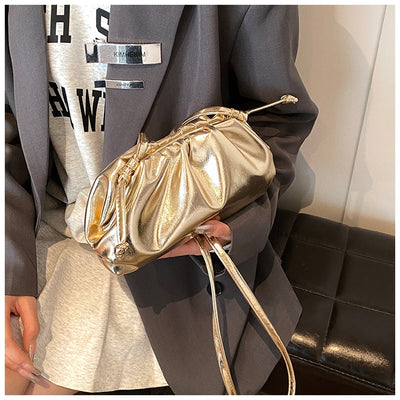 Bolso de Hombro Plateado con Textura Avanzada Estilo Dumpling - Image 22