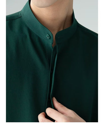 Camisa Cuello Mao Manga Corta Estilo Chino - Image 22