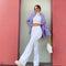 Pantalones Acampanados Ajustados de Color Sólido para Otoño