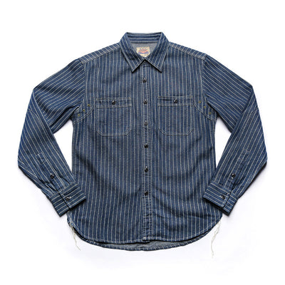 Camisa Vintage de Manga Larga a Rayas con Detalles de Trabajo para Hombre - Image 5