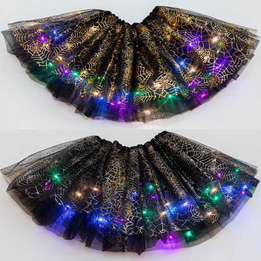 Falda Brillante de Tres Capas con Luz LED Integrada
