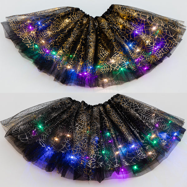 Falda Brillante de Tres Capas con Luz LED Integrada