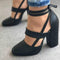 Sandalias de Tacón Grueso con Tira al Tobillo