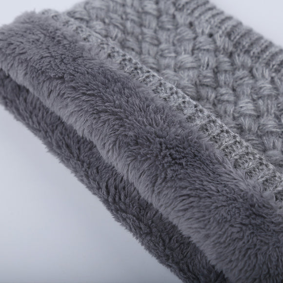Thick Wool Scarf with Velvet Collar for Men and Women