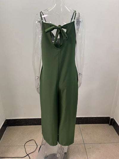 Jumpsuit Ancho de Tiro Bajo con Bolsillos - Diseño Sólido y Casual - Image 13