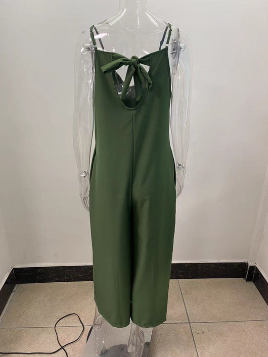 Jumpsuit Ancho de Tiro Bajo con Bolsillos - Diseño Sólido y Casual - Image 13