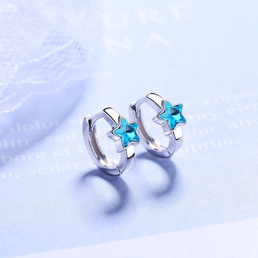 Cadena de Clavícula con Estrella Azul y Cierre de Oreja - Image 9