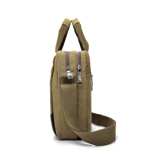 Bolsa de Lona para Hombre Estilo Retro - Maletín Casual con Múltiples Compartimentos - Image 7